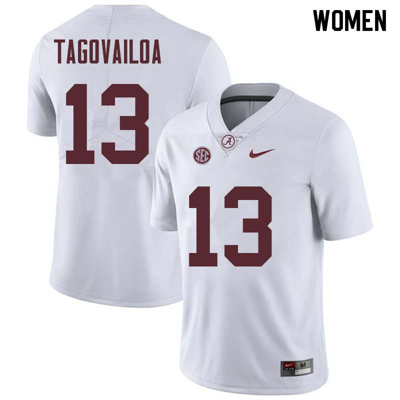 Women's Alabama Crimson Tide Tua Tagovailoa #13 White College Stitched Football Jersey 23XB074CG